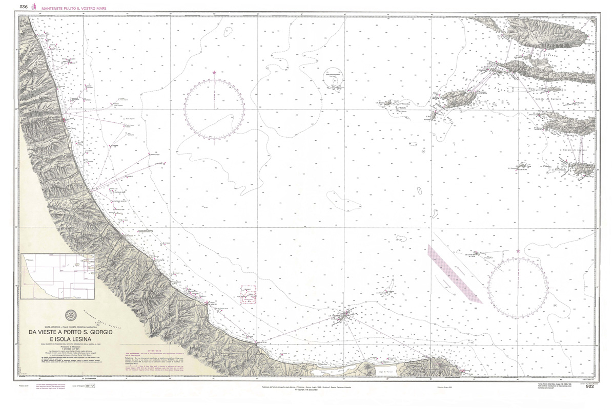 La carta nautica del centro Adriatico